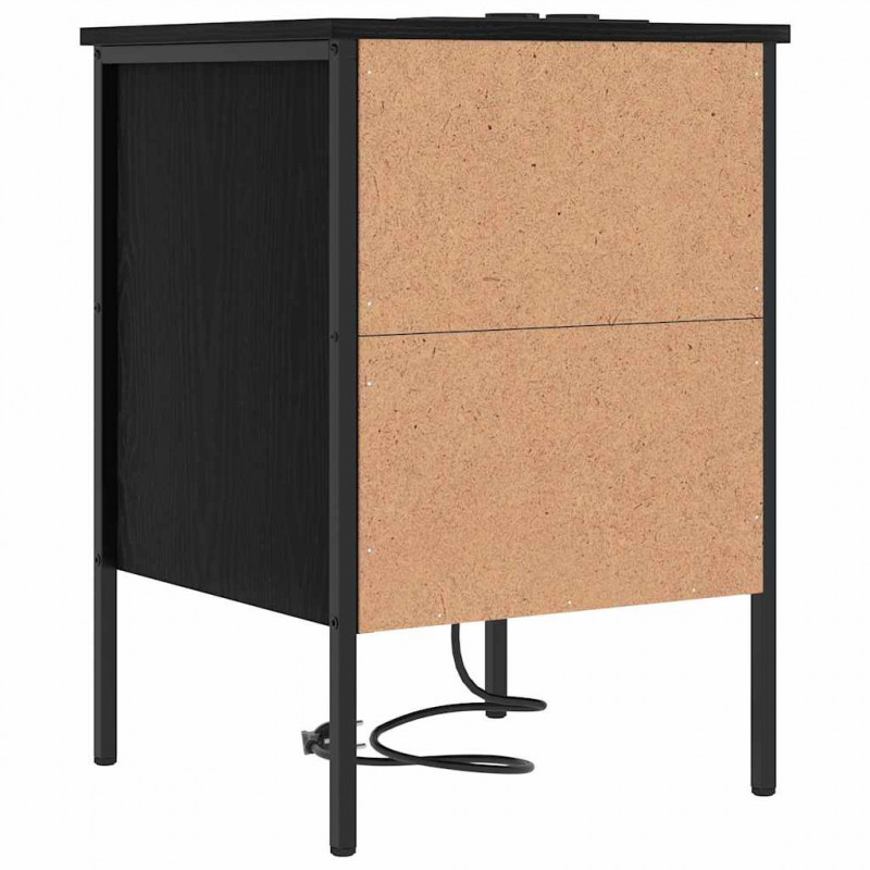 Szafka Nocna z szufladą 2 pcs Czarny Dąb 42 x 41 x 61 cm