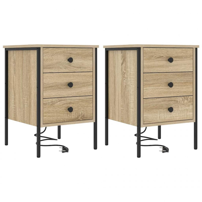 Szafka Nocna z szufladą 2 pcs Dąb Sonoma 42 x 41 x 61 cm