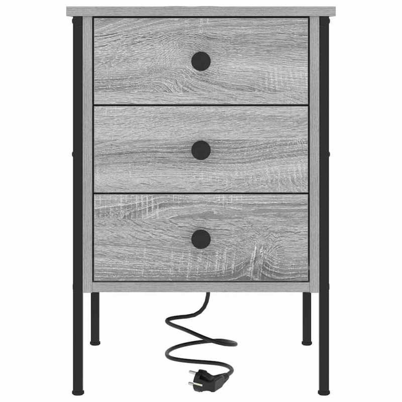 Szafka Nocna z szufladą 2 pcs Szary Sonoma 42 x 41 x 61 cm