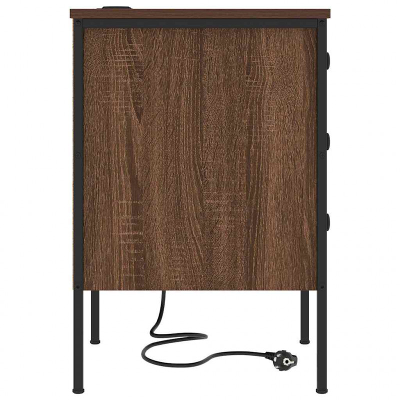 Szafka Nocna z szufladą 2 pcs Brązowy dąb 42 x 41 x 61 cm