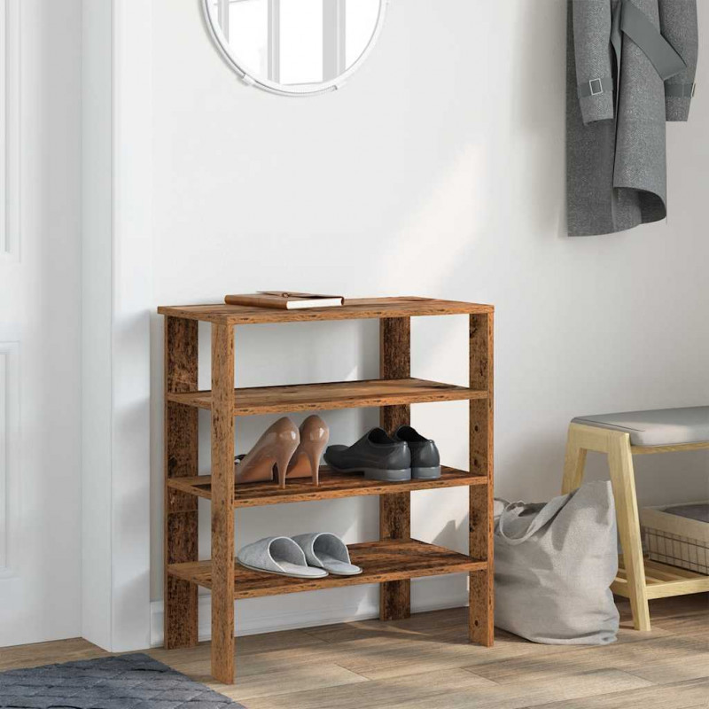 Półka na buty, stare drewno, 61x32x70 cm