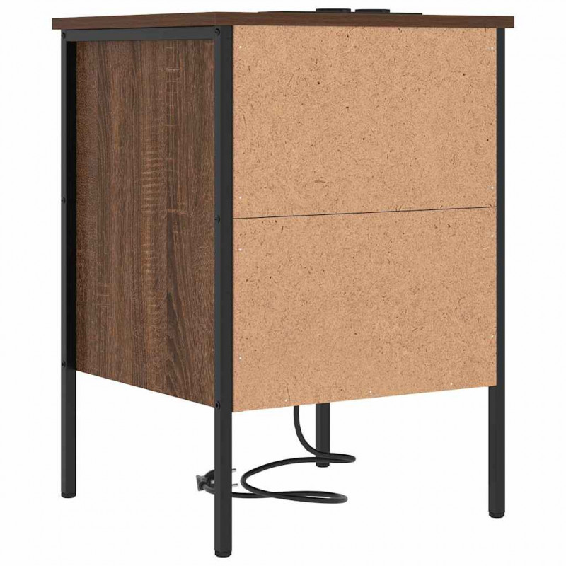 Szafka Nocna z szufladą 2 pcs Brązowy dąb 42 x 41 x 61 cm