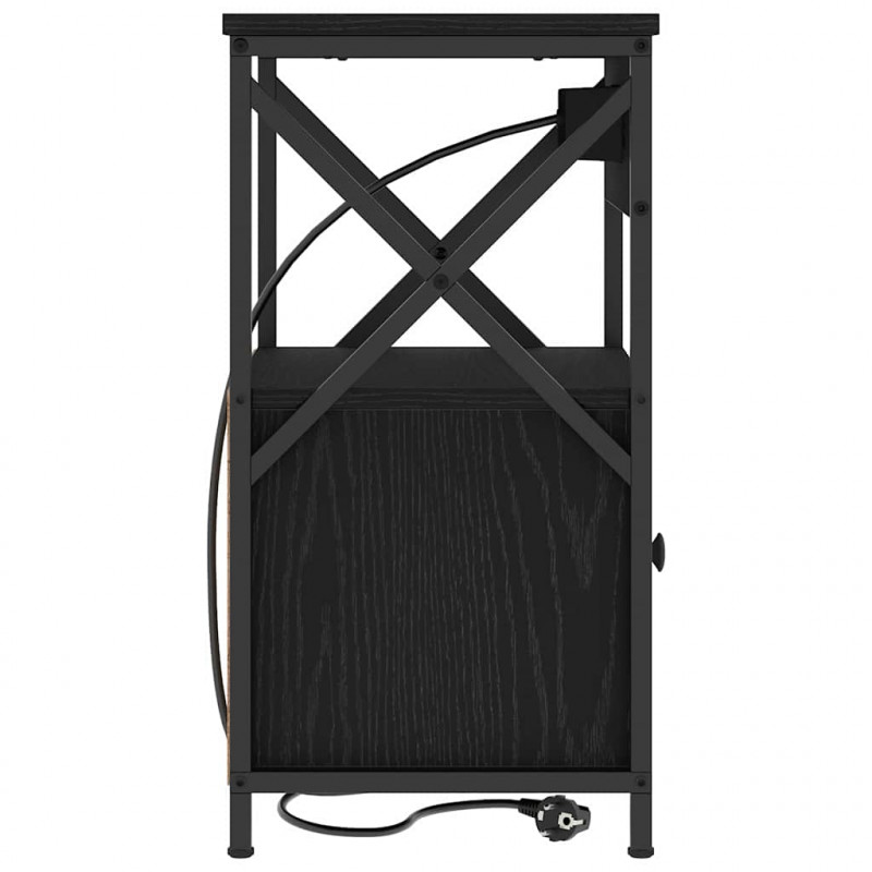 Szafka Nocna z szufladą 2 pcs Czarny Dąb 40 x 31 x 60 cm