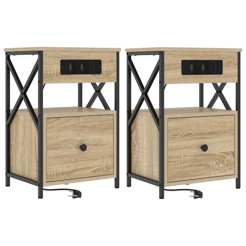Szafka Nocna z szufladą 2 pcs Dąb Sonoma 40 x 31 x 60 cm