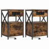 Szafka Nocna z szufladą 2 pcs Dąb wędzony 40 x 31 x 60 cm