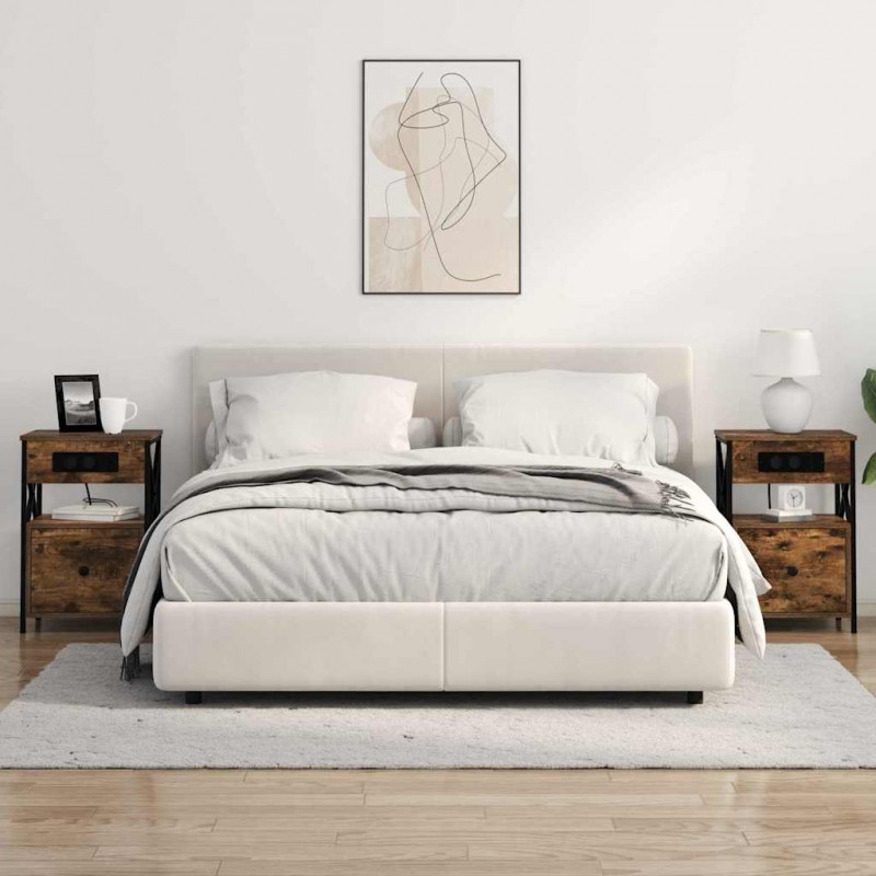 Szafka Nocna z szufladą 2 pcs Dąb wędzony 40 x 31 x 60 cm