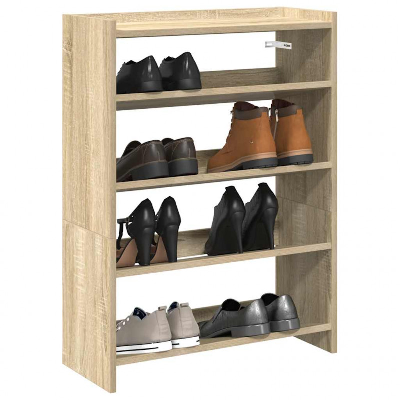 Stojak na buty, dąb sonoma 60x25x81 cm, materiał drewnopochodny