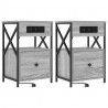 Szafka Nocna z szufladą 2 pcs Szary Sonoma 40 x 31 x 60 cm