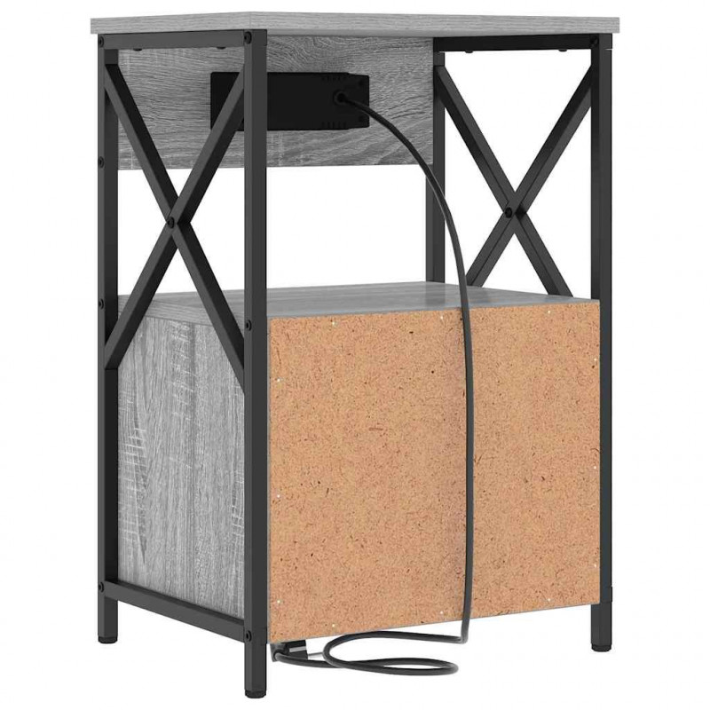 Szafka Nocna z szufladą 2 pcs Szary Sonoma 40 x 31 x 60 cm