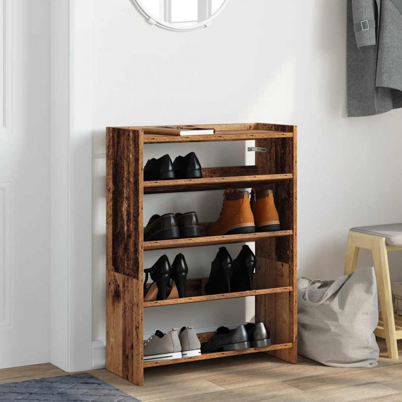 Półka na buty, stare drewno, 60x25x81 cm