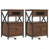 Szafka Nocna z szufladą 2 pcs Brązowy dąb 40 x 31 x 60 cm
