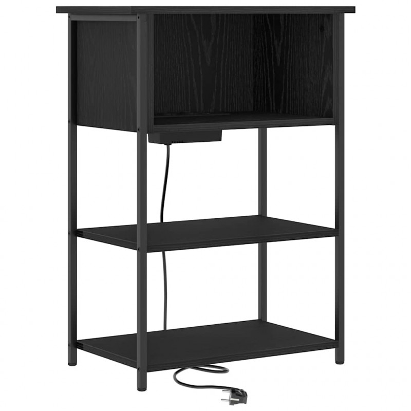 Szafka Nocna Czarny Dąb 55 x 31 x 76 cm Materiał drewnopochodny