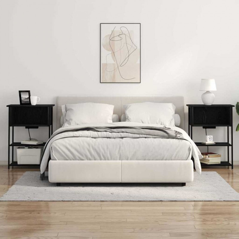 Szafka Nocna Czarny Dąb 55 x 31 x 76 cm Materiał drewnopochodny