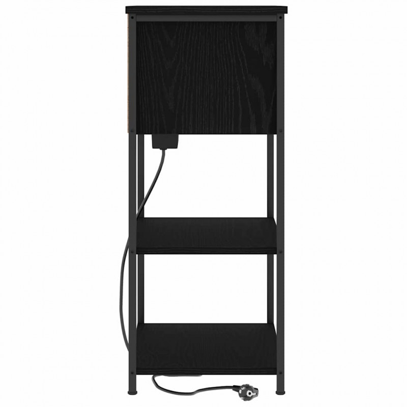 Szafka Nocna Czarny Dąb 55 x 31 x 76 cm Materiał drewnopochodny
