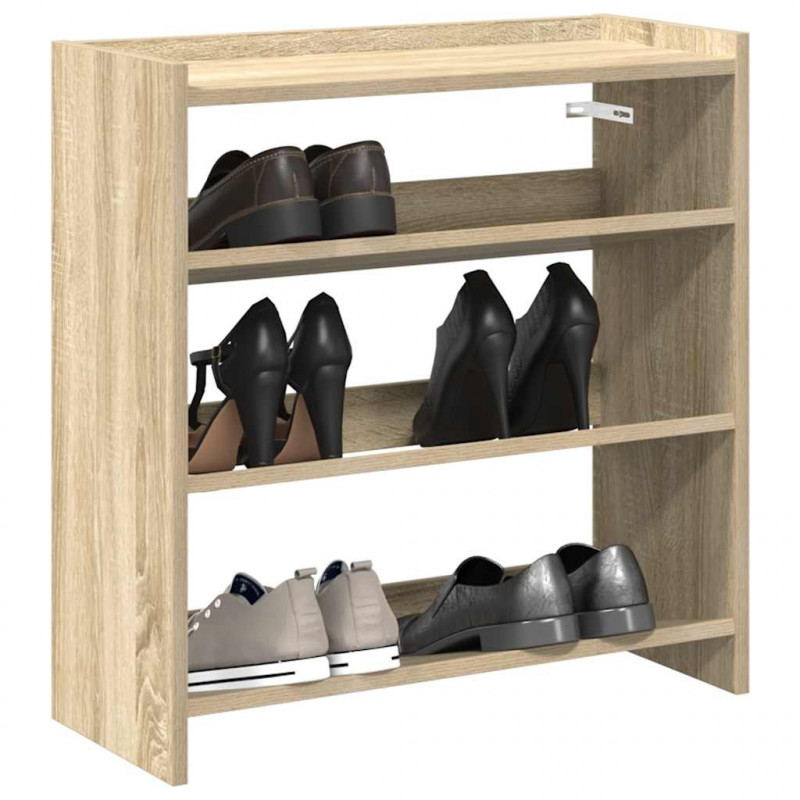Stojak na buty, dąb sonoma 60x25x62 cm, materiał drewnopochodny
