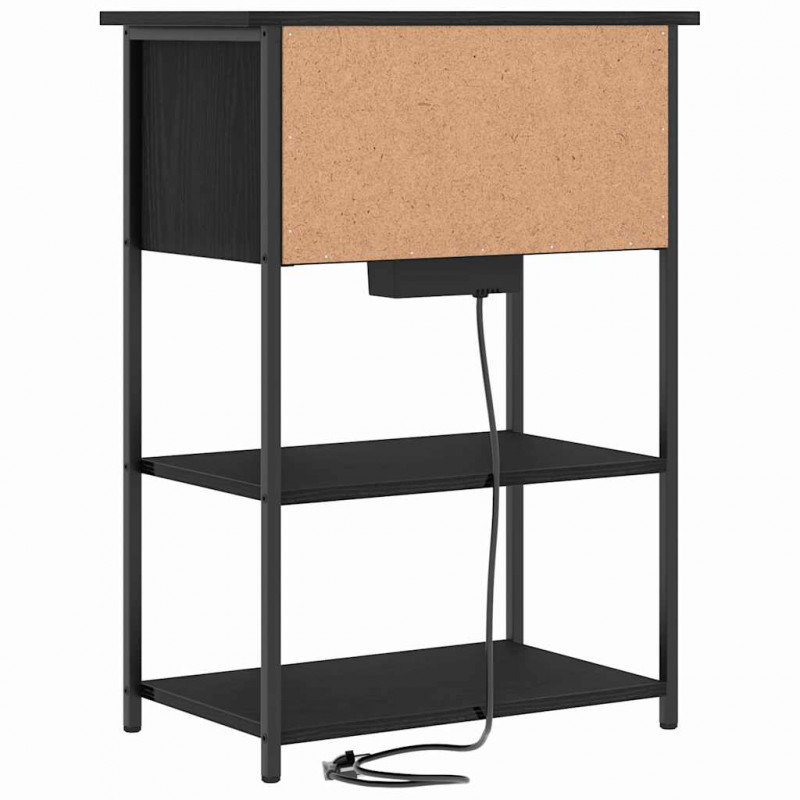 Szafka Nocna Czarny Dąb 55 x 31 x 76 cm Materiał drewnopochodny