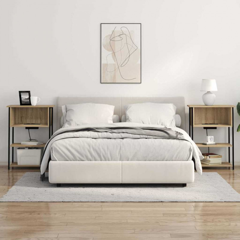 Szafka Nocna Dąb Sonoma 55 x 31 x 76 cm Materiał drewnopochodny