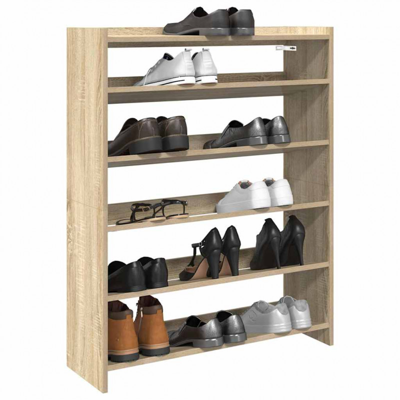 Stojak na buty, dąb sonoma 80x25x100cm, materiał drewnopochodny
