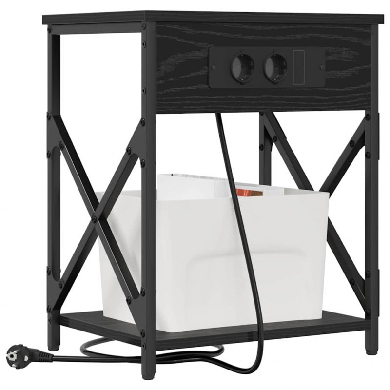 Szafka Nocna 2 pcs Czarny Dąb 41 x 31 x 51 cm