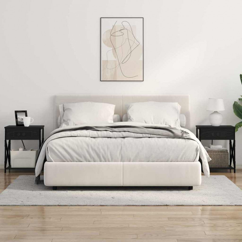 Szafka Nocna 2 pcs Czarny Dąb 41 x 31 x 51 cm