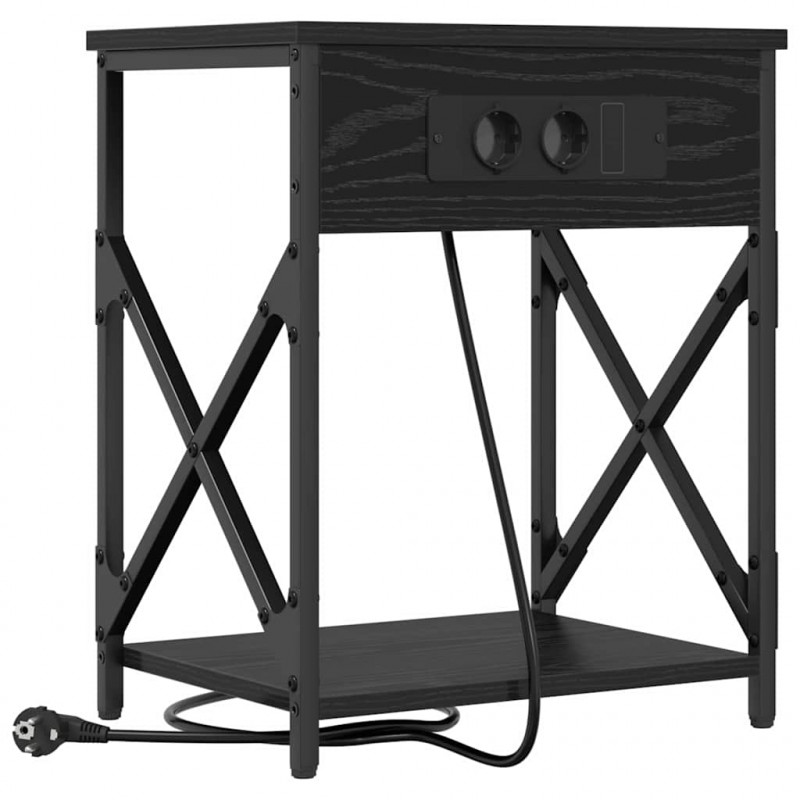 Szafka Nocna 2 pcs Czarny Dąb 41 x 31 x 51 cm