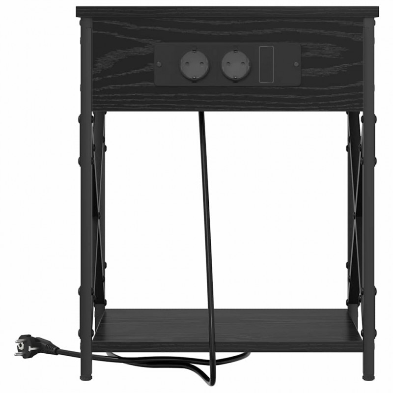 Szafka Nocna 2 pcs Czarny Dąb 41 x 31 x 51 cm