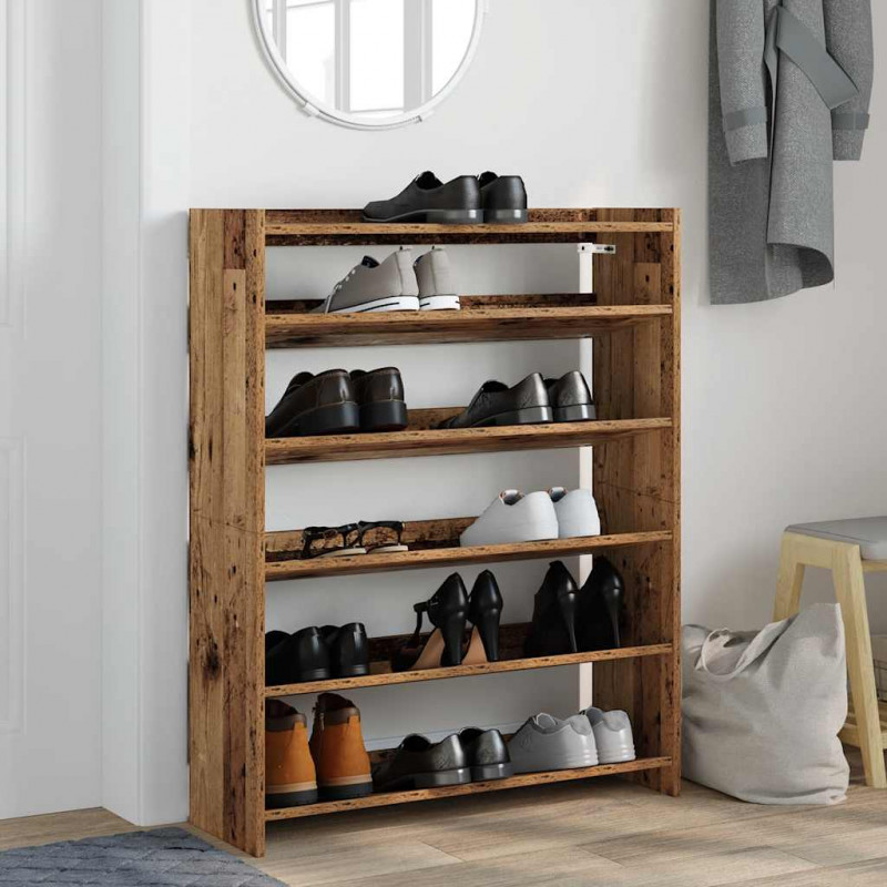 Półka na buty, stare drewno, 80x25x100 cm