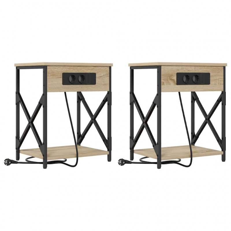 Szafka Nocna 2 pcs Dąb Sonoma 41 x 31 x 51 cm