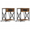 Szafka Nocna 2 pcs Dąb wędzony 41 x 31 x 51 cm
