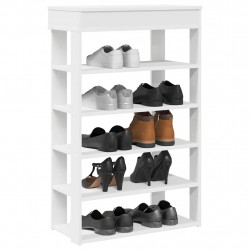 Stojak na buty, biała, 60x30x98 cm, materiał drewnopochodny