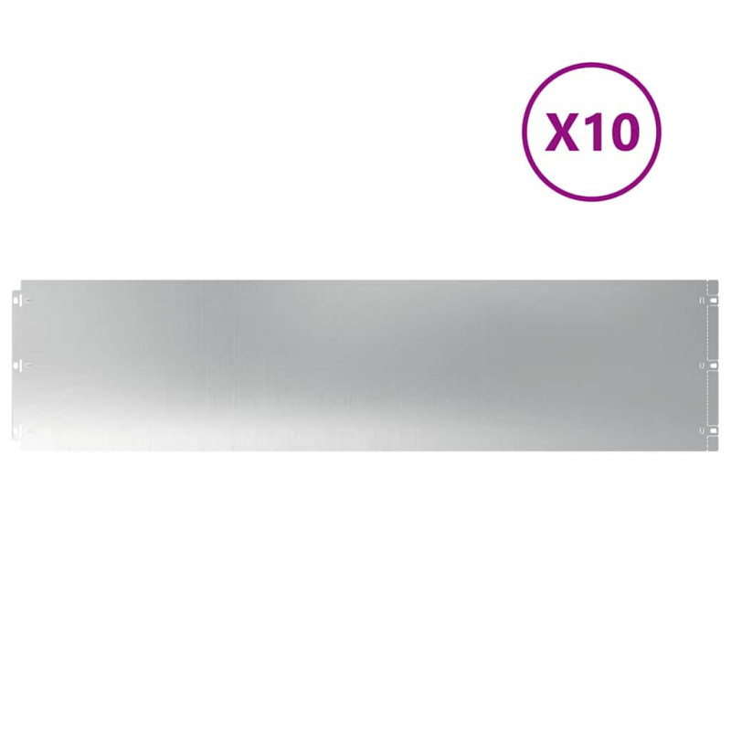 Obrzeża trawnikowe 10 szt. 25x103 cm Stal ocynkowana