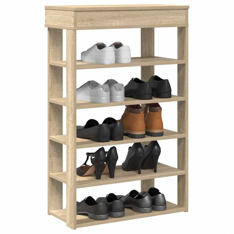 Stojak na buty, dąb sonoma, 60x30x98cm, materiał drewnopochodny
