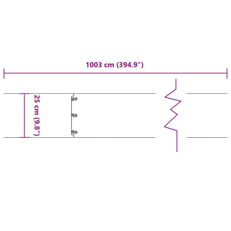 Obrzeża trawnikowe 10 szt. 25x103 cm Stal ocynkowana