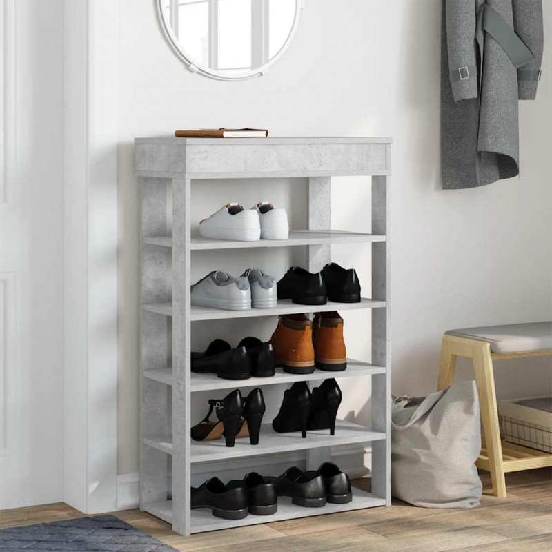 Stojak na buty, betonowa szarość, 60x30x98 cm