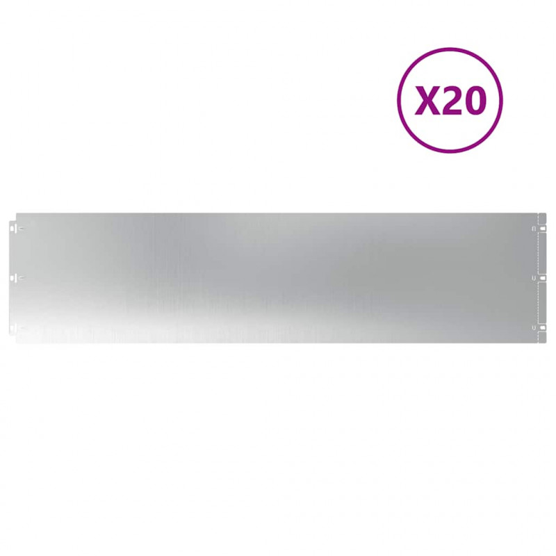 Obrzeża trawnikowe 20 szt. 25x103 cm Stal ocynkowana