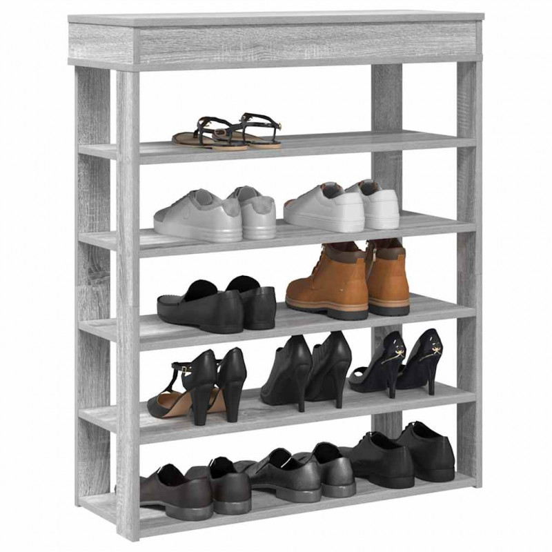 Półka na buty, szary dąb sonoma, 80x30x98 cm
