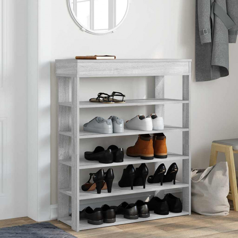 Półka na buty, szary dąb sonoma, 80x30x98 cm