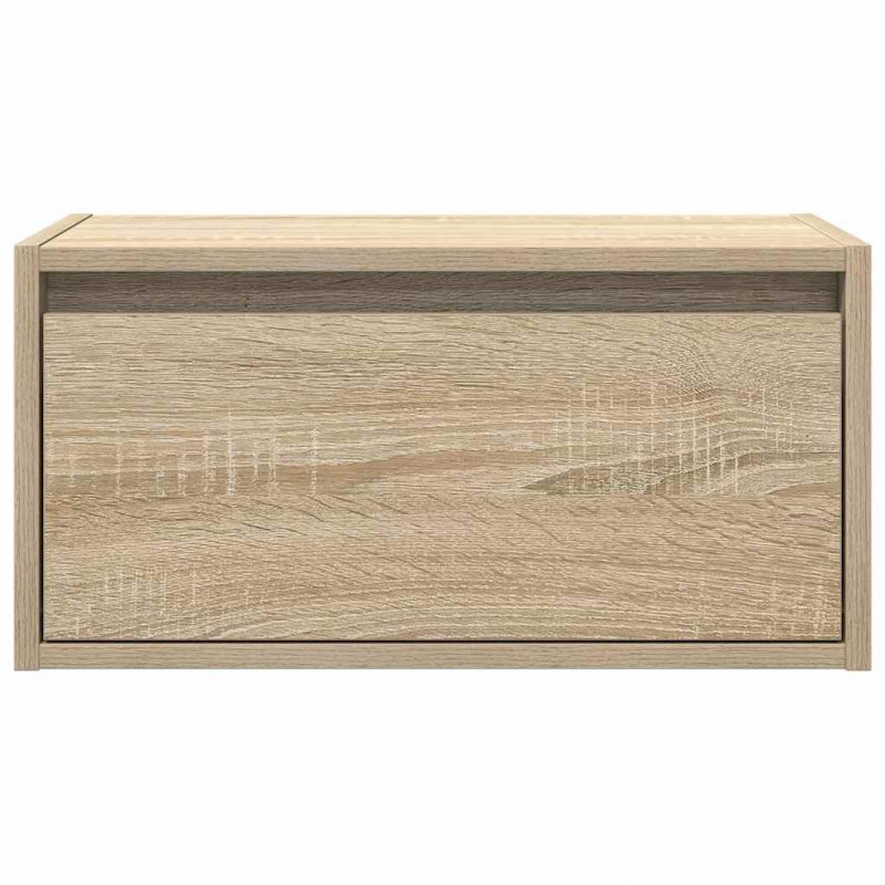 Wiszące szafki nocne z LED, 2 szt., dąb sonoma