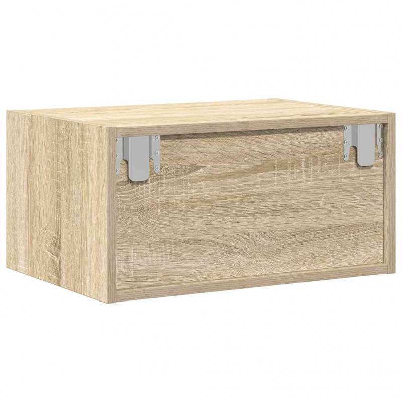 Wiszące szafki nocne z LED, 2 szt., dąb sonoma