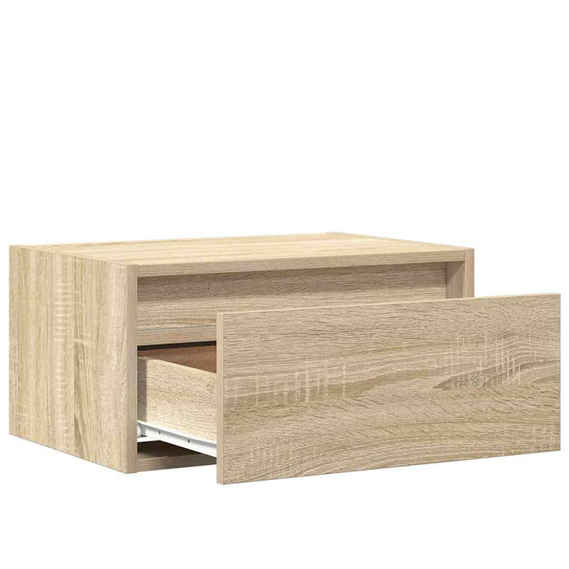 Wiszące szafki nocne z LED, 2 szt., dąb sonoma