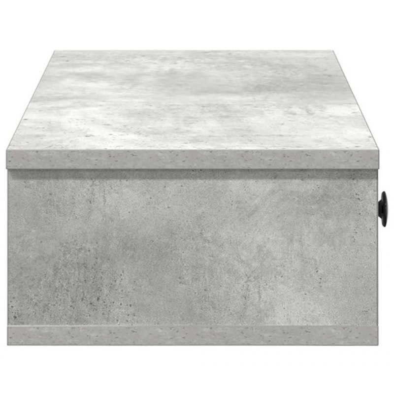 Półka ścienna z szufladami, szarość betonu 100x37,5x19 cm