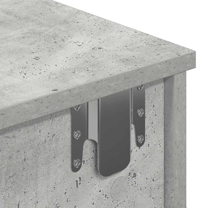 Półka ścienna z szufladami, szarość betonu 100x37,5x19 cm