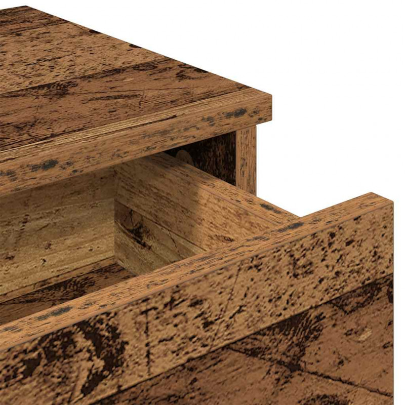 Półka ścienna z szufladami, stare drewno, 100x37,5x19 cm