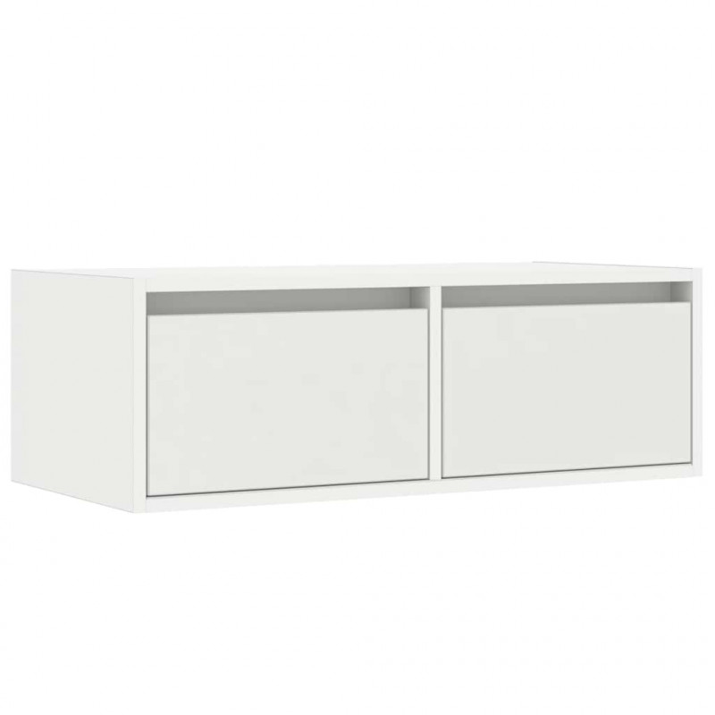 Szafka pod TV z oświetleniem LED, biała, 75x35,5x25 cm