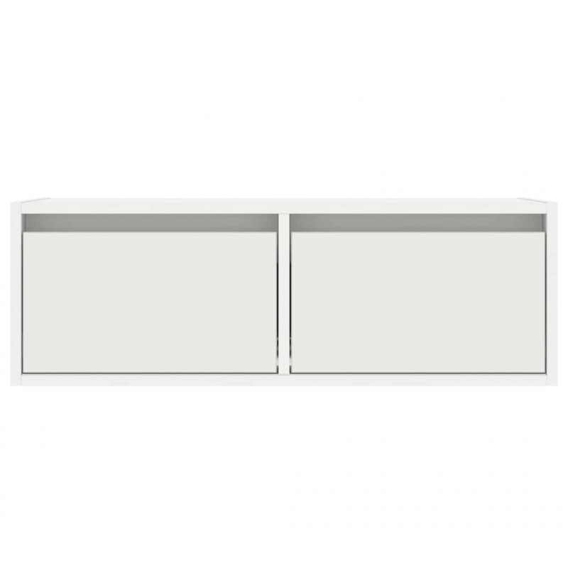Szafka pod TV z oświetleniem LED, biała, 75x35,5x25 cm