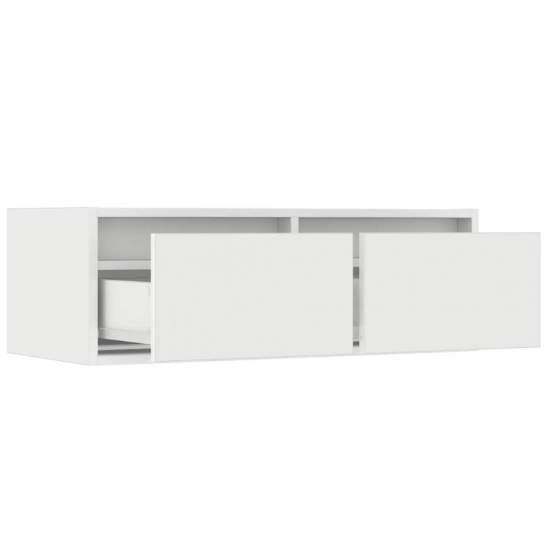 Szafka pod TV z oświetleniem LED, biała, 75x35,5x25 cm