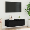 Szafka pod TV z oświetleniem LED, czarna, 75x35,5x25 cm