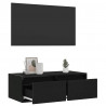 Szafka pod TV z oświetleniem LED, czarna, 75x35,5x25 cm
