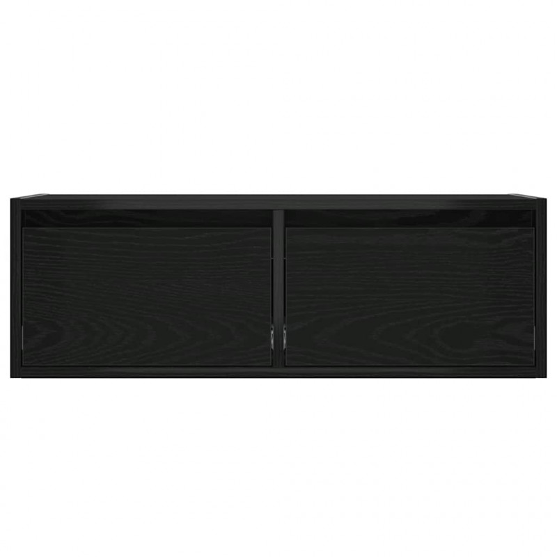 Szafka pod TV z oświetleniem LED, czarna, 75x35,5x25 cm