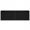 Szafka pod TV z oświetleniem LED, czarna, 75x35,5x25 cm